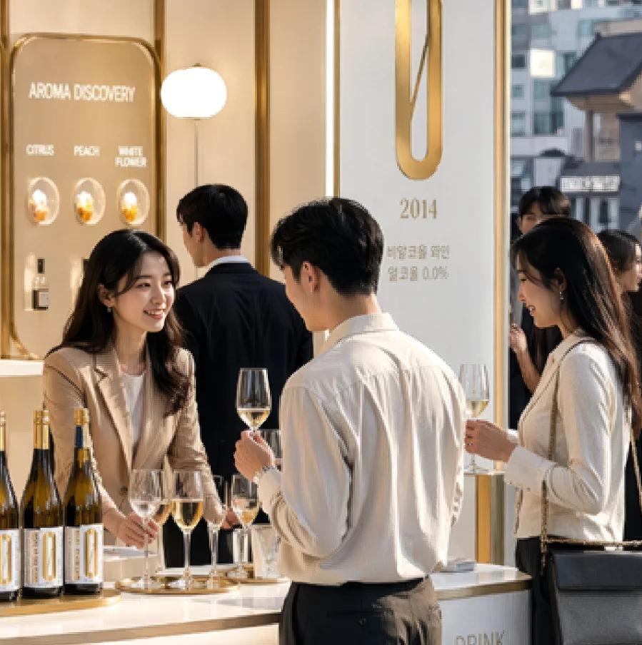 Weinprobe auf einer Weinmesse